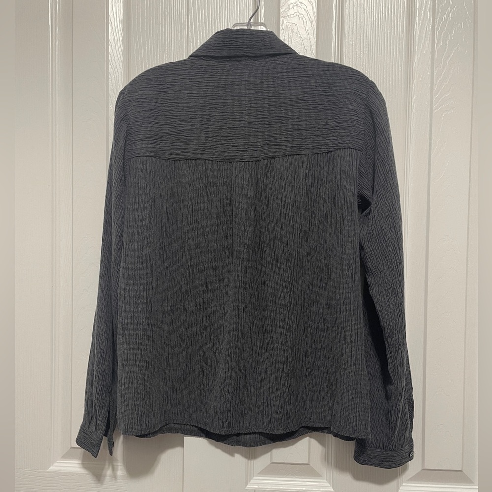 NWT Eileen Fisher Woven Plissé Classic Collar Shirt - Picture 7 of 8